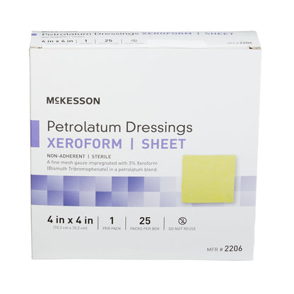 McKesson Xeroform Petrolatum Impregnated Dressing, 4 x 4 Inch