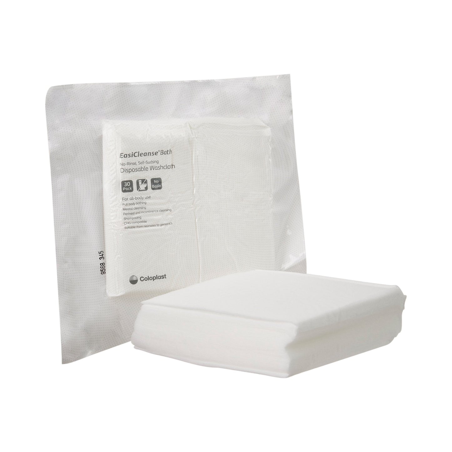 Coloplast EasiCleanse® 7055 Bath No-Rinse, Self-Sudsing Wipes, Scented, 20 x 20 Centimeter