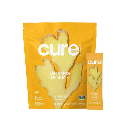 Cure Hydration HM1003 Electrolyte Drink Mix, Ginger Turmeric, 7.7-gram Packets