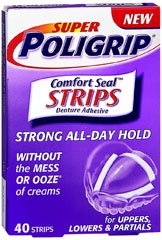 Denture Adhesive Super Poligrip® Comfort Seal Strips 40 per Box