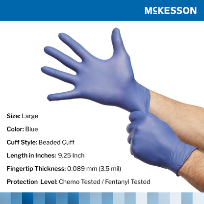 McKesson Confiderm® LDC Nitrile Exam Glove, Large, Blue