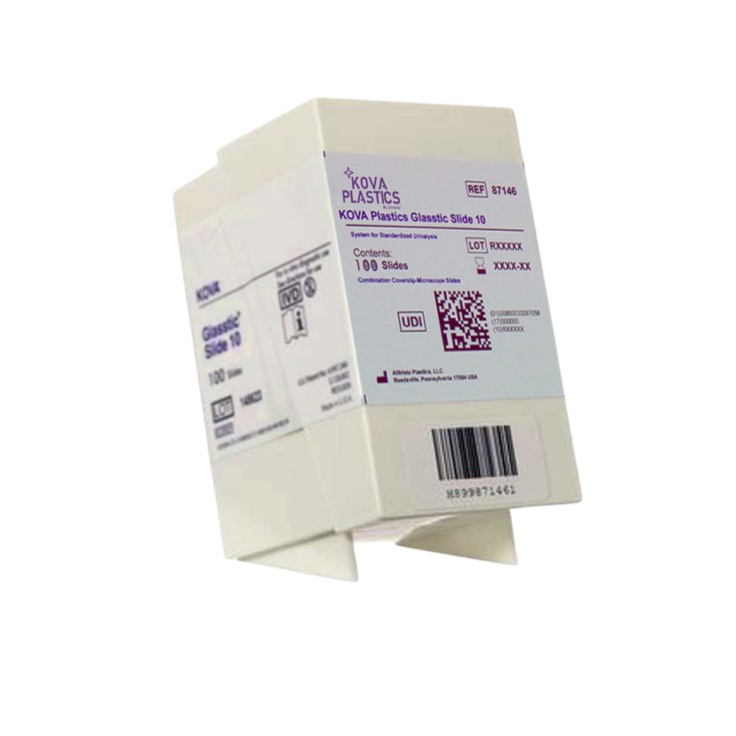 KOVA® Glasstic® Urinalysis Microscope Slide, 10-Chamber without Grid