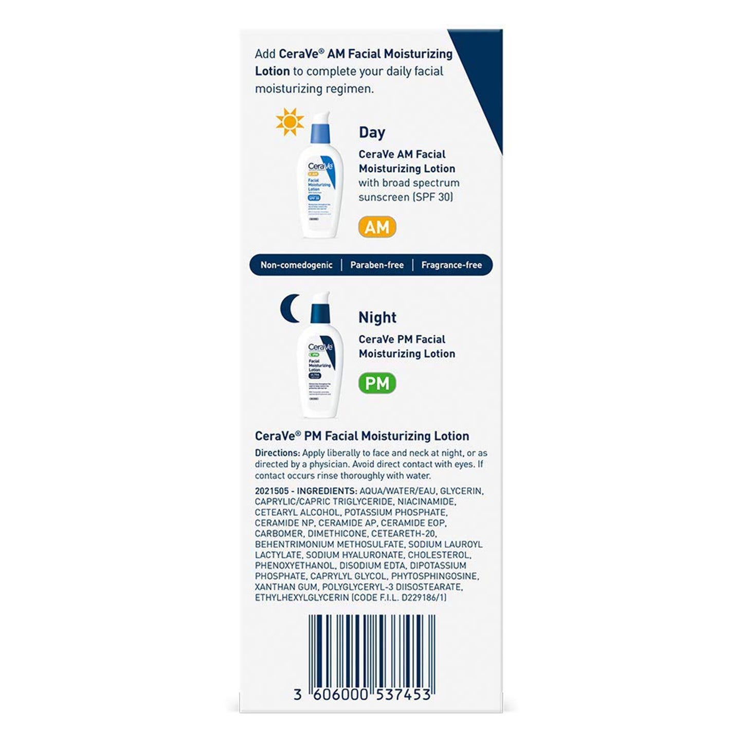 Facial Moisturizer CeraVe® PM 3 oz. Pump Bottle Unscented Lotion
