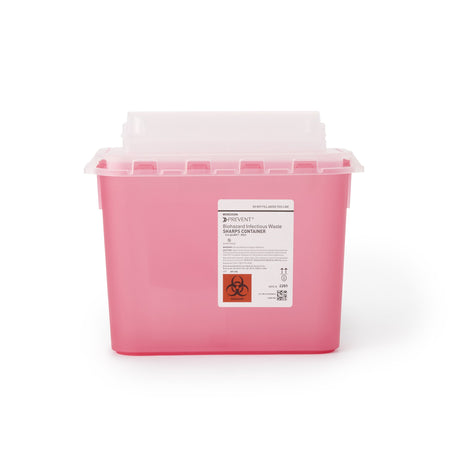 McKesson Prevent® Two-Piece Sharps Container, 5.4 Quart, 11 x 12 x 4-3/4 Inch