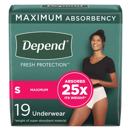 Kimberly-Clark 47915 Depend Fresh Protection Women's Maximum Absorbency Underwear, Small