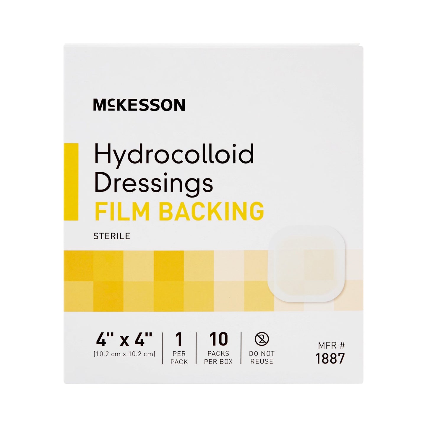 McKesson Hydrocolloid Dressing, 4 x 4 Inch