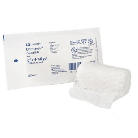Cardinal 441107 Dermacea Sterile Fluff Bandage Roll, 3 Inch x 4-1/8 Yard, 3-Ply