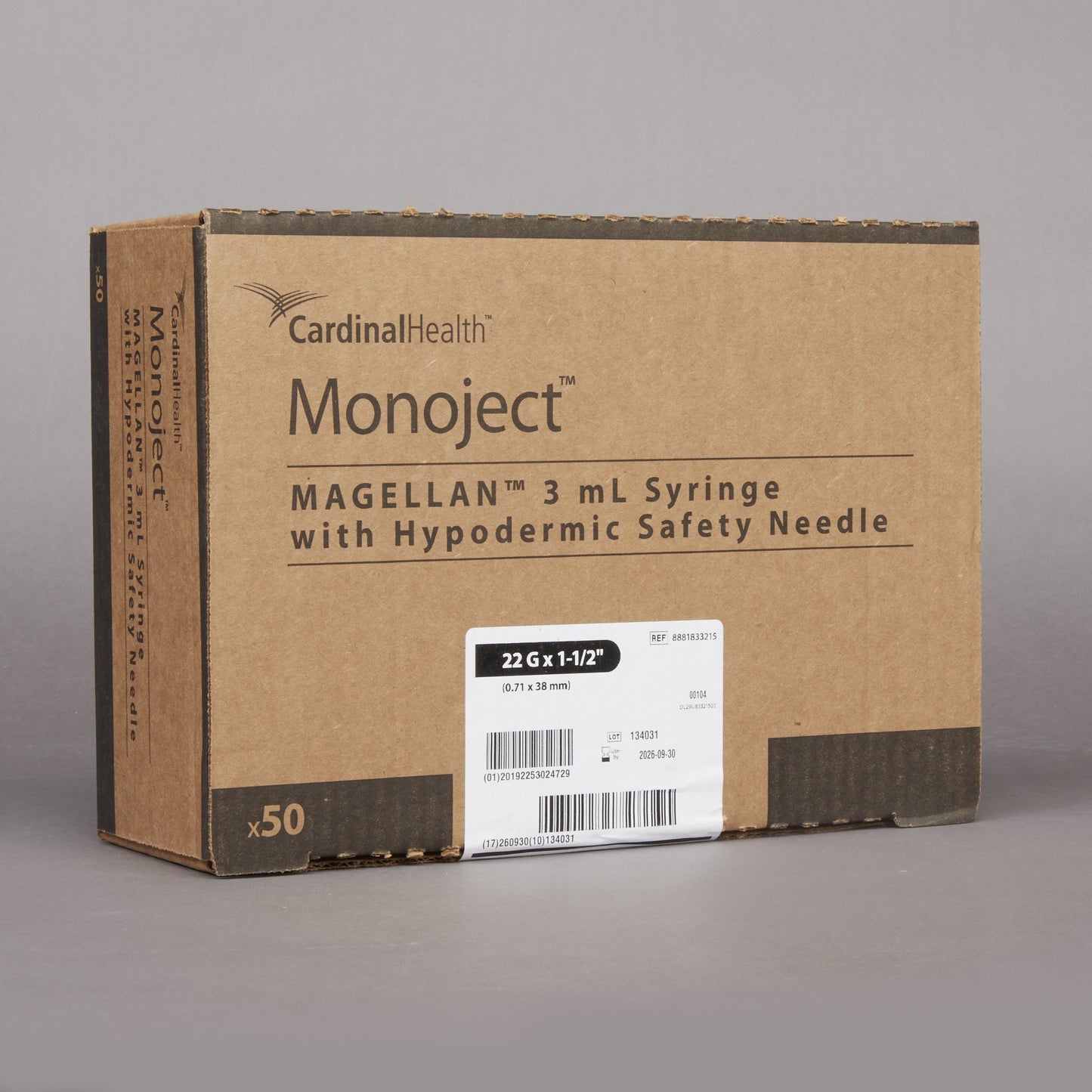 Magellan™ Syringe with Hypodermic Needle, 22 Gauge, 1-1/2 Inch Needle Length