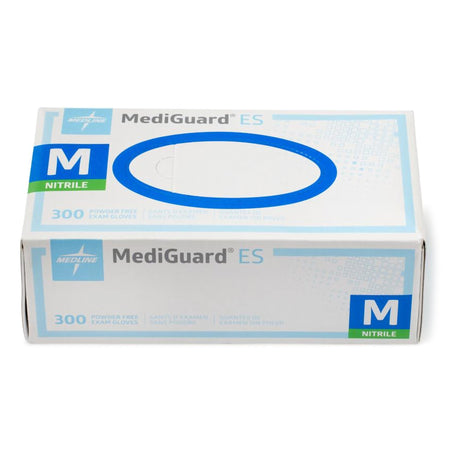 Medline MG3002 MediGuard ES Nitrile Exam Glove, Medium, Blue