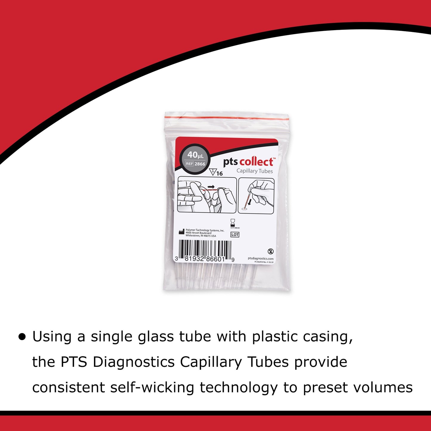 PTS Diagnostics Capillary Blood Collection Tube, 40 L by PTS Diagnostics product image - view 3