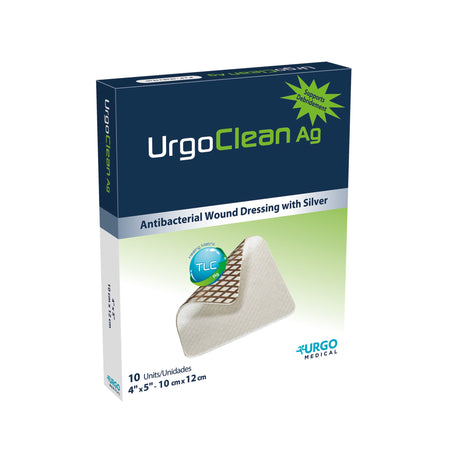 Urgo Medical 603071 UrgoClean Ag Silver Dressing, 10 Count, 4 x 5 Inch, White