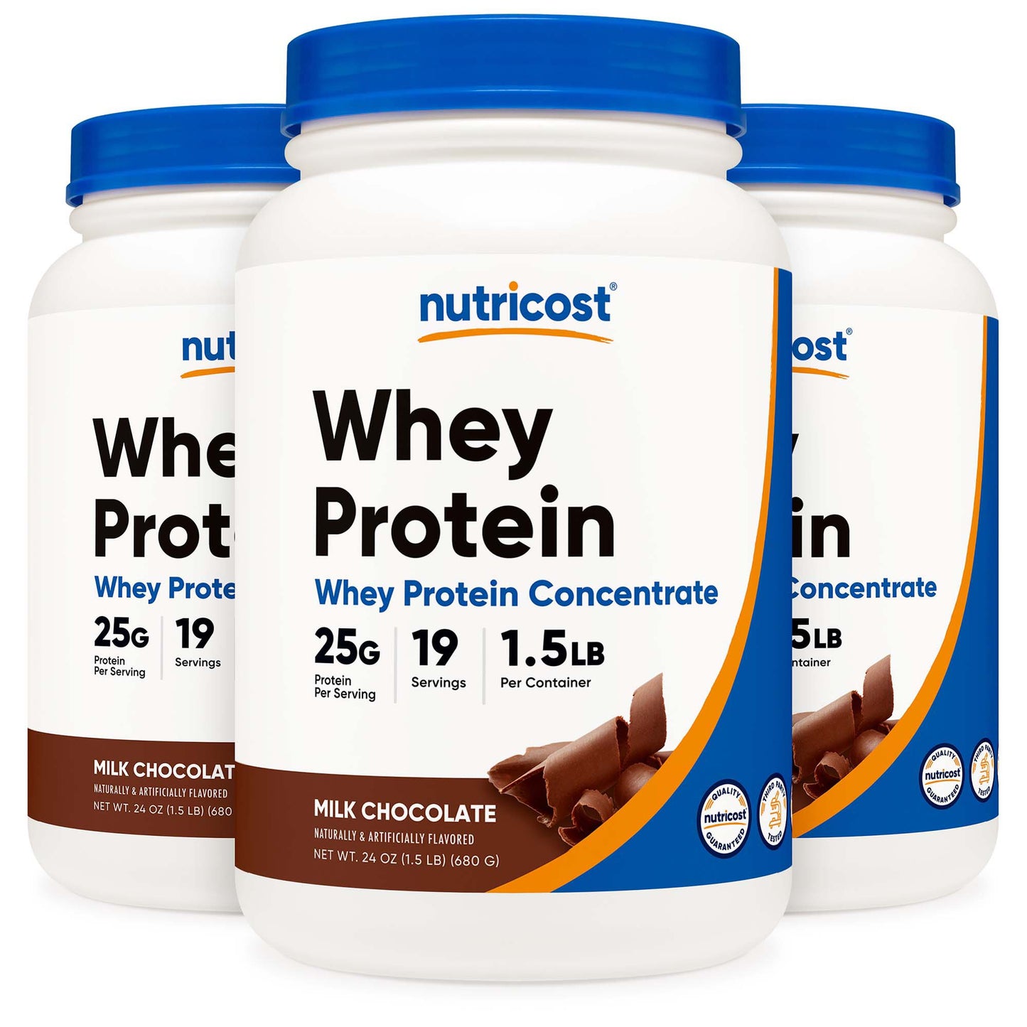 Oral Supplement Nutricost Whey Protein Concentrate Chocolate Flavor Powder 1.5 lb. Canister