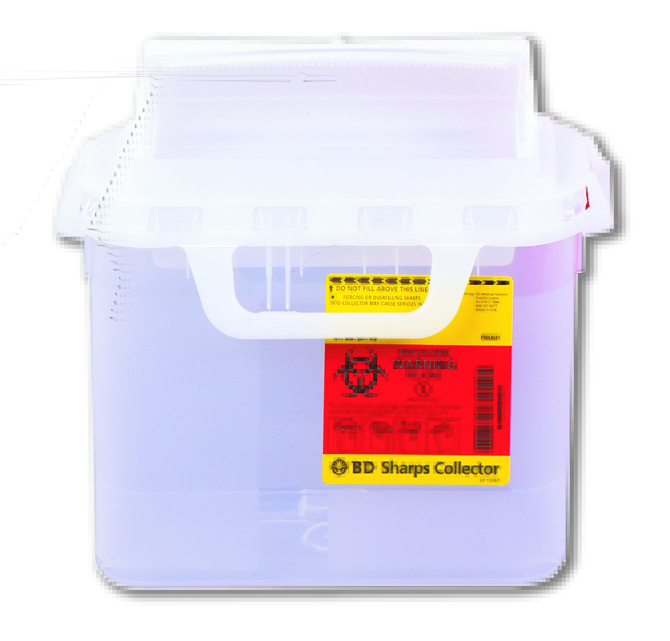 BD 305444 Sharps Container 5.4 Quart Horizontal Entry Pearl 305444