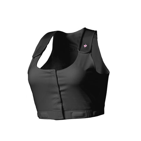 heart&core Sports and Medical LLC HC00002BQ Larissa Post-Surgical Bra, Black, Queen Size
