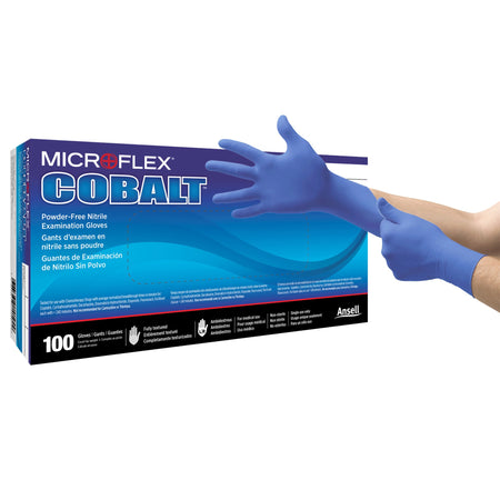 Microflex N193 Cobalt Nitrile Exam Glove, Large, Blue