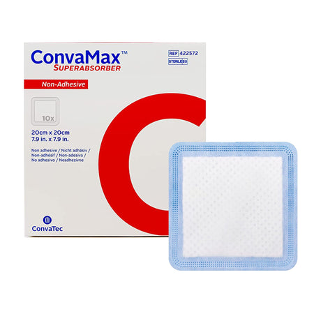 ConvaTec 422572 ConvaMax Superabsorber Super Absorbent Dressing, 8 x 8 Inch