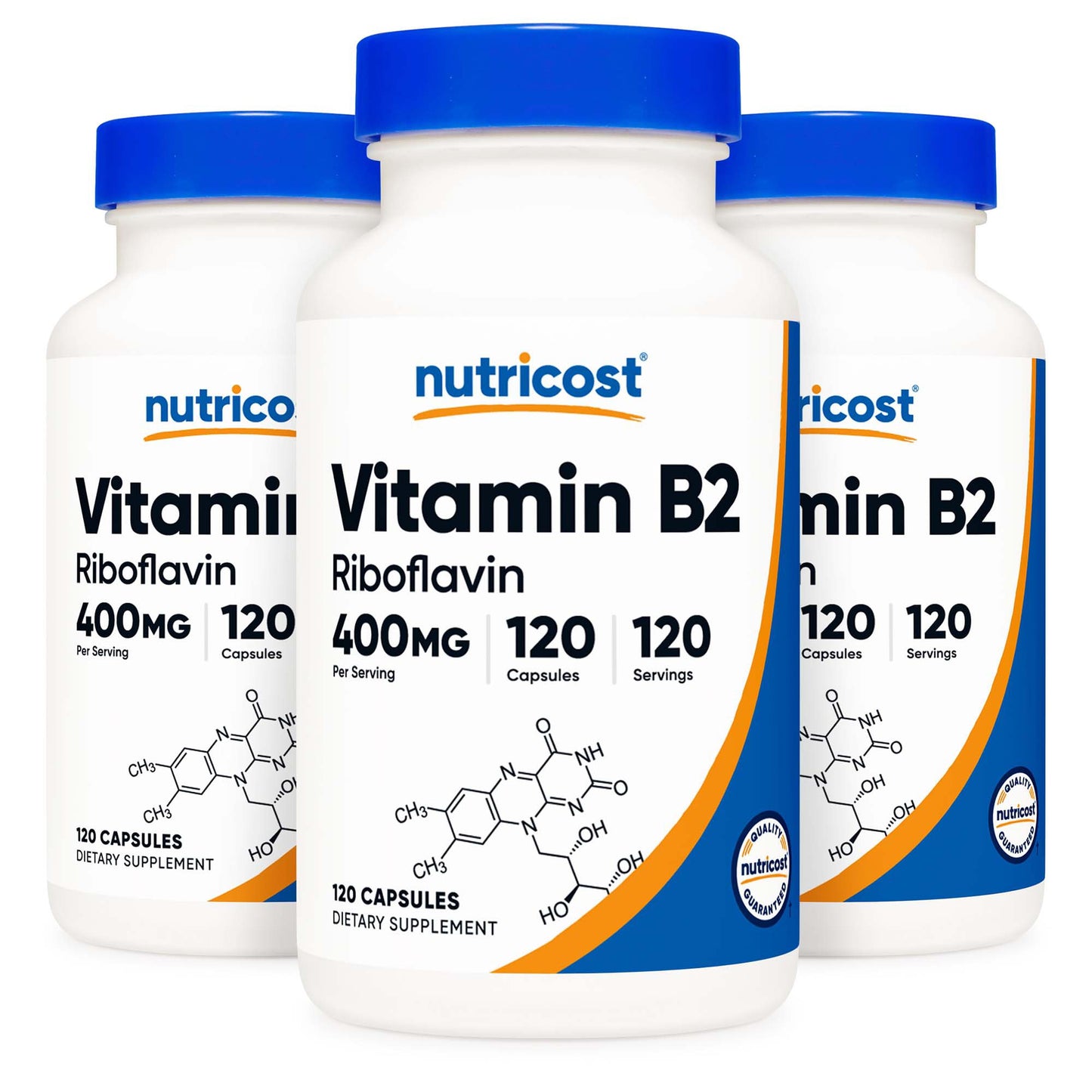 Dietary Supplement nutricost® Vitamin B2 Riboflavin Vitamin B2 400 mg Strength Capsule 120 Per Bottle