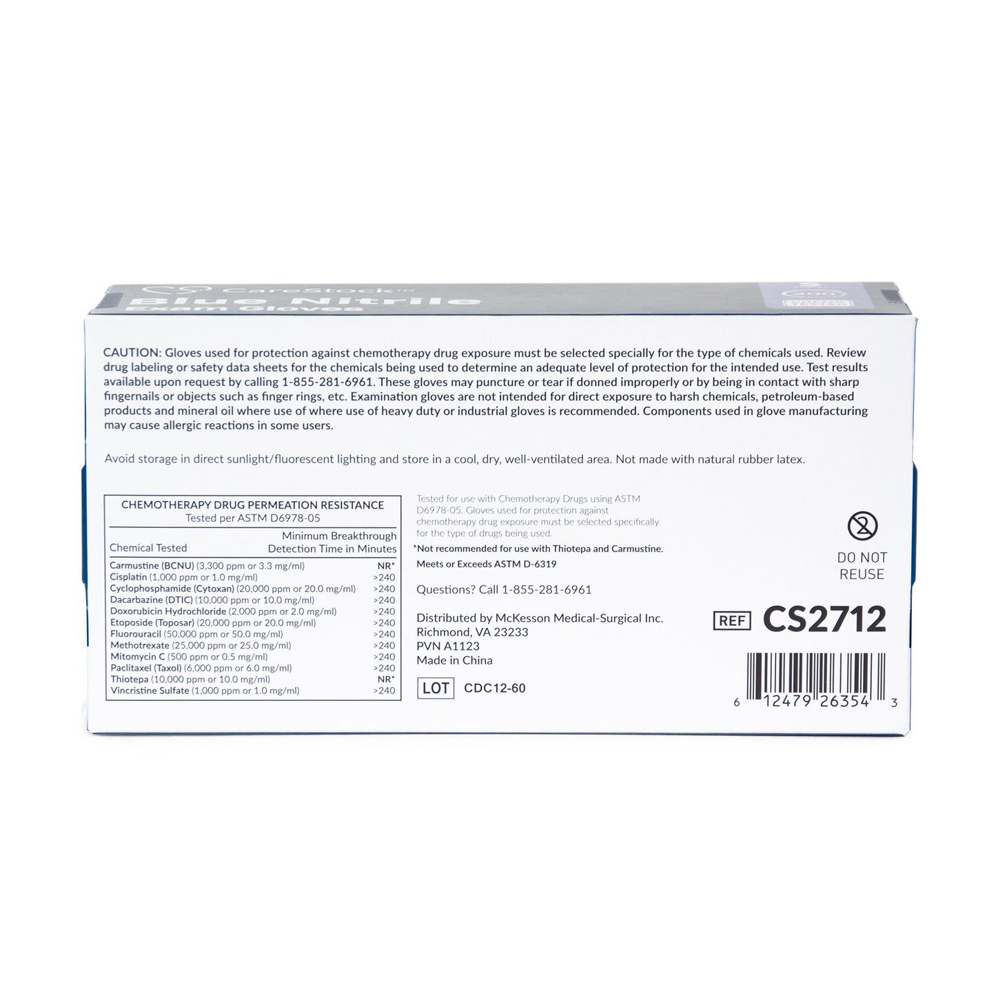 CareStock™ Nitrile Exam Glove, Small, Blue