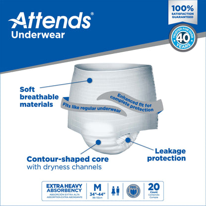 Attends® Care APV20 Pull On with Tear Away Seams Adult Medium Unisex Disposable Heavy Absorbency
