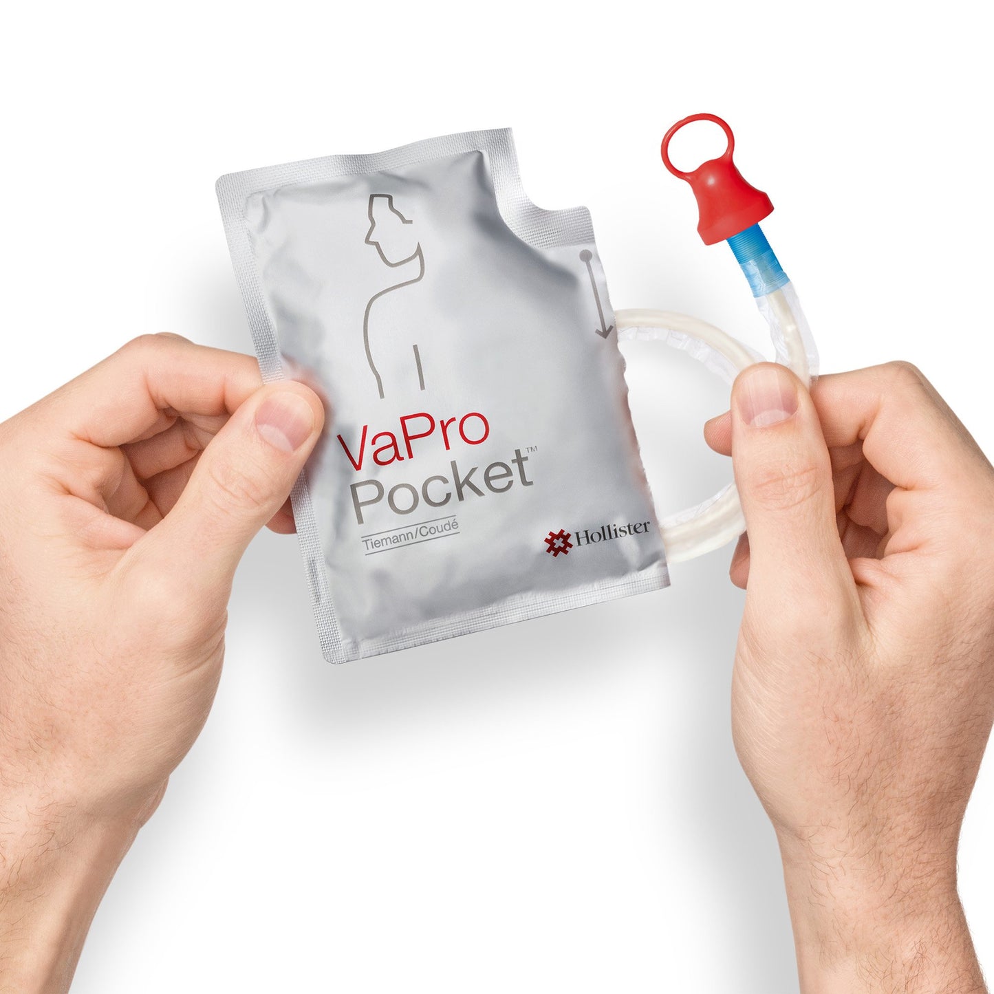Intermittent Closed System Catheter VaPro Plus Pocket™ Tiemann / Coudé Tip 12 Fr. PVC