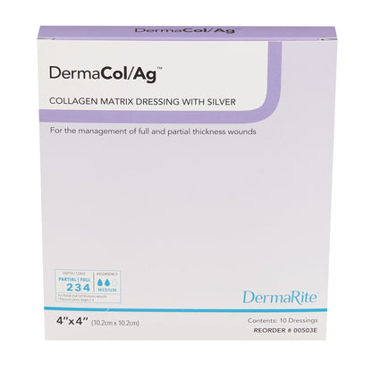 Dermarite DermaCol/Ag™ 00503E Silver Collagen Dressing, 4 x 4 Inch