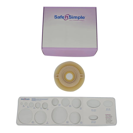 Safe N Simple SNS7829214 Ostomy Barrier Precut, 5 x 5 Inch, Beige