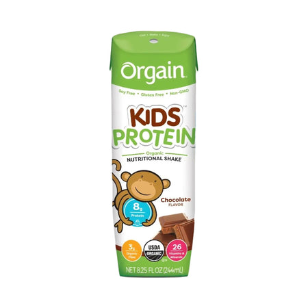 Orgain Inc 1100496 Kids Protein Organic Nutritional Shake, Chocolate, 8.25-ounce carton