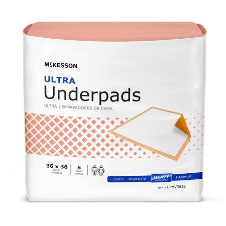 McKesson UPHV3636 Ultra Heavy Absorbency Underpad, 36 x 36 Inch