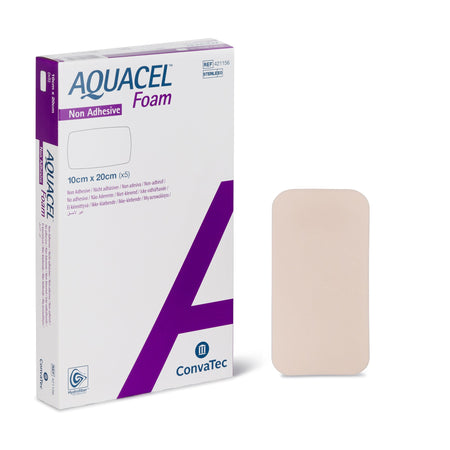 ConvaTec 421151 Aquacel Silicone Adhesive with Border Silicone Foam Dressing, 4 x 8 Inch