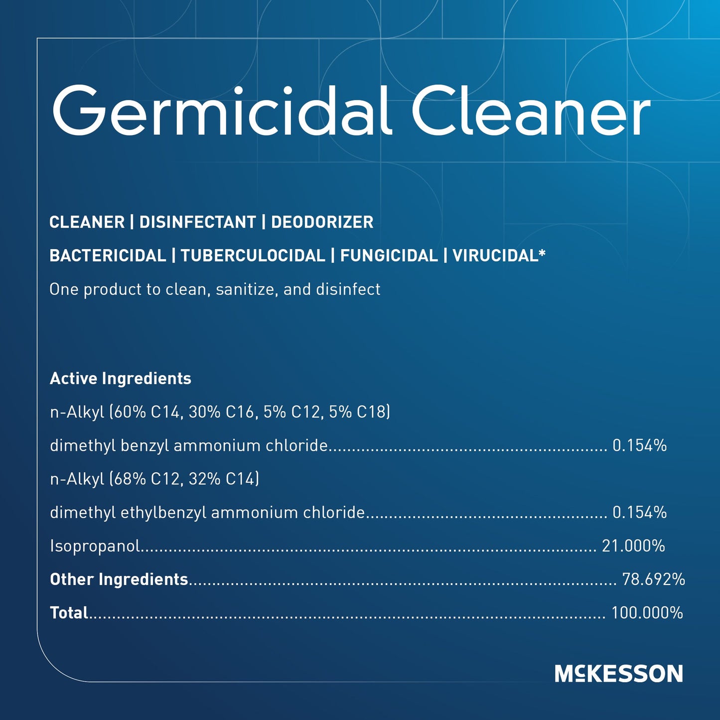 McKesson Germicidal Surface Disinfectant Cleaner, Jug, 1 gal.