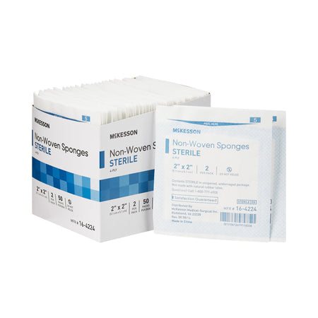 McKesson 16-4224 Sterile Nonwoven Sponge, 2 x 2 Inch, 4-Ply