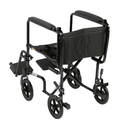 drive™ Transport Chair, Black, 17-Inch Seat Width