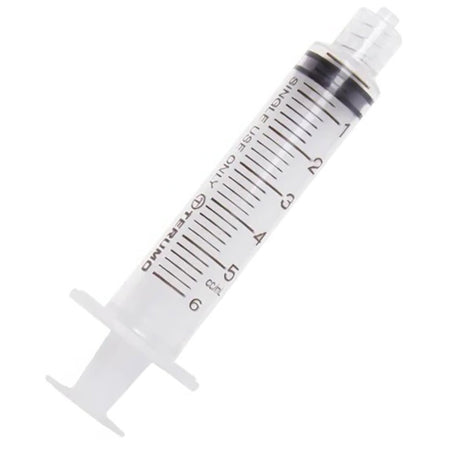 Terumo SS-05L General Purpose Syringe, 5 mL, Luer Lock Tip, Flat Top Style