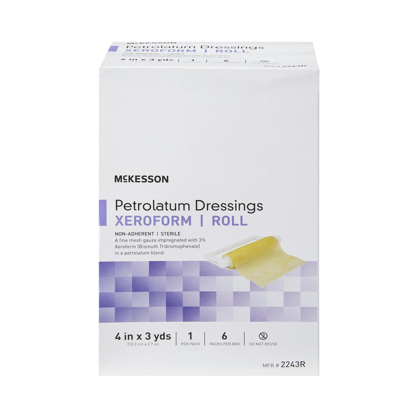 McKesson Xeroform Petrolatum Impregnated Dressing, 4 Inch x 3 Yard