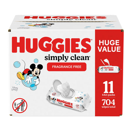 Baby Wipe Huggies® Simply Clean® Soft Pack Unscented 704 Count