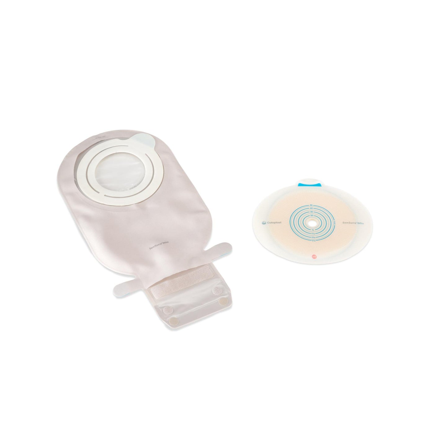 Ostomy Pouch SenSura® Mio Two-Piece System Maxi Length Flat, Trim to Fit 3/8 to 1-7/8 Inch Stoma Drainable