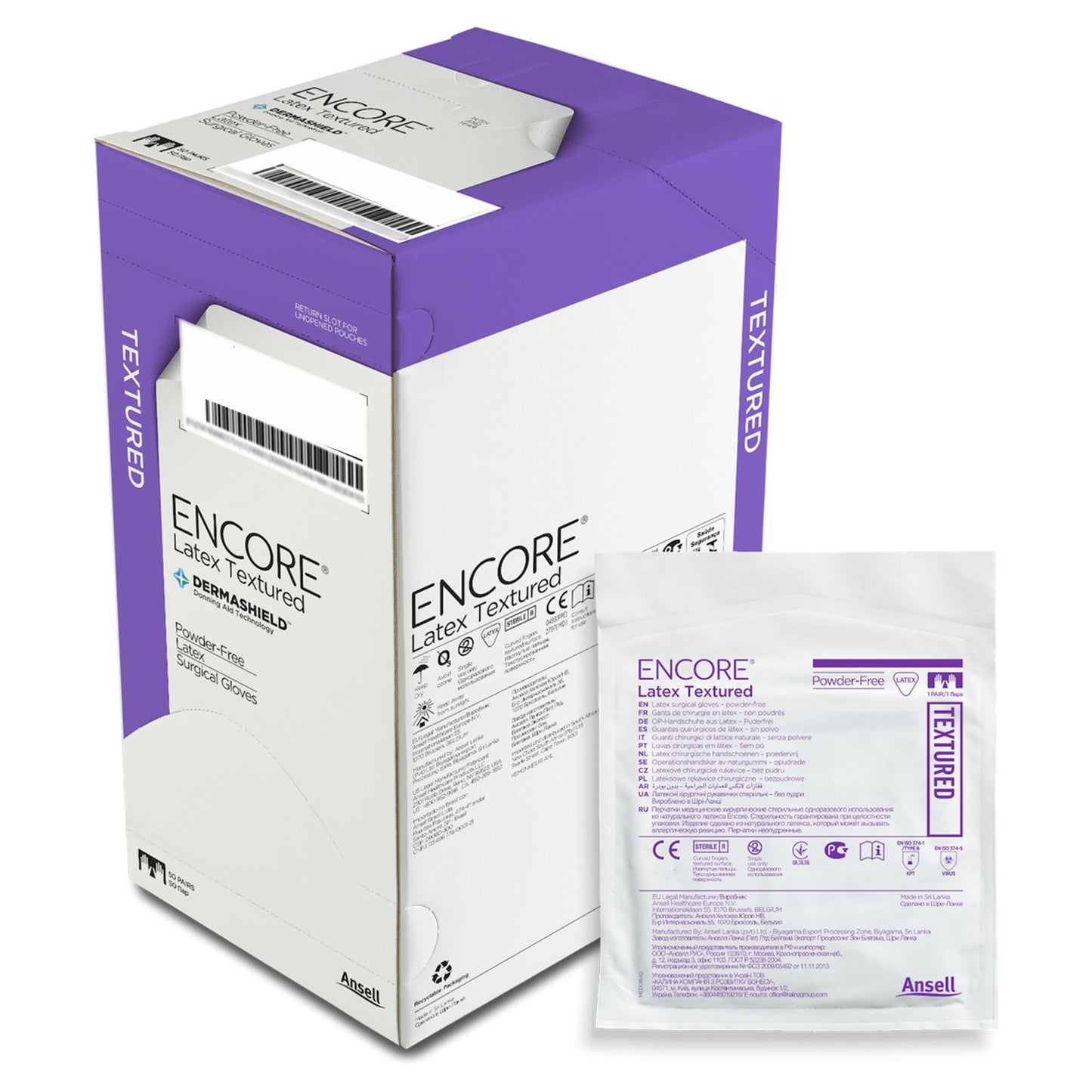 Encore® Latex Textured Surgical Glove, Size 9, Ivory