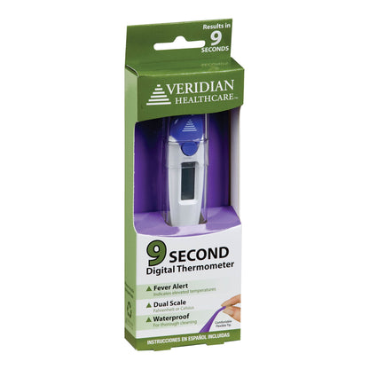 Veridian 9-Piece 9-Second FLEX-TIP Digital Thermometers with Display