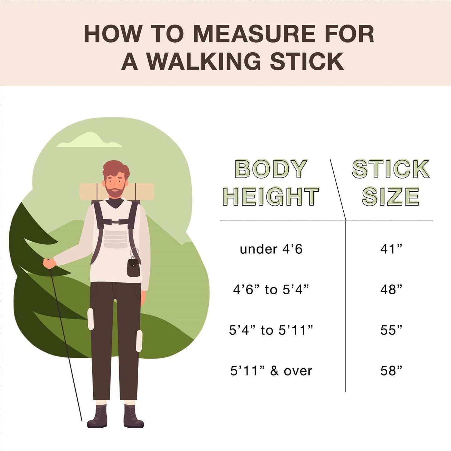 Brazos™ Twisted Oak Hitchhiker Handcrafted Walking Stick, 55-Inch, Tan