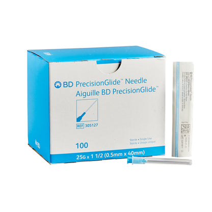 BD 305127 PrecisionGlide™ Hypodermic Needle, 25 Gauge, 1.5 Inch Length