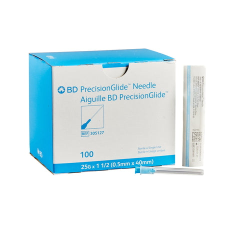 BD 305127 PrecisionGlide Hypodermic Needle, 25 Gauge, 1.5 Inch Length