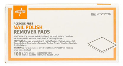 Nail Polish Remover Pad Medline 1-1/4 X 3 Inch