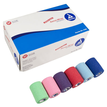 Dynarex 3183 Sensi-Wrap Self-adherent Closure Cohesive Bandage, 3 Inch x 5 Yard