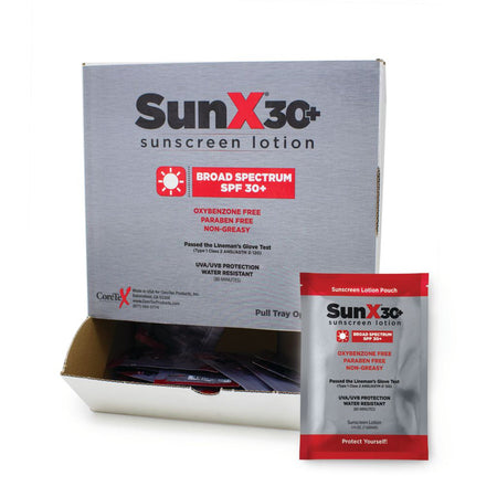 SunX® SPF 30+ Sunscreen with Dispenser Box, Individual Packet