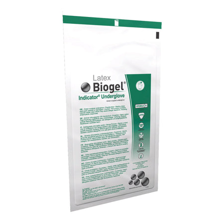 Molnlycke 31275 Biogel Indicator Latex Surgical Underglove, Size 7.5, Green