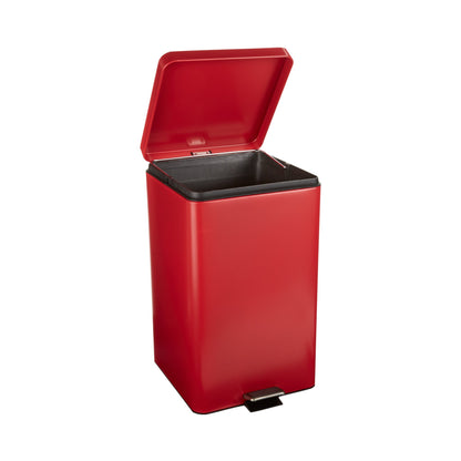 McKesson Trash Can with Plastic Liner, Square, Steel, Step-On