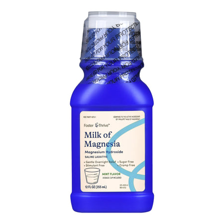McKesson 70677107301 Foster & Thrive Milk of Magnesia Magnesium Hydroxide Liquid Mint