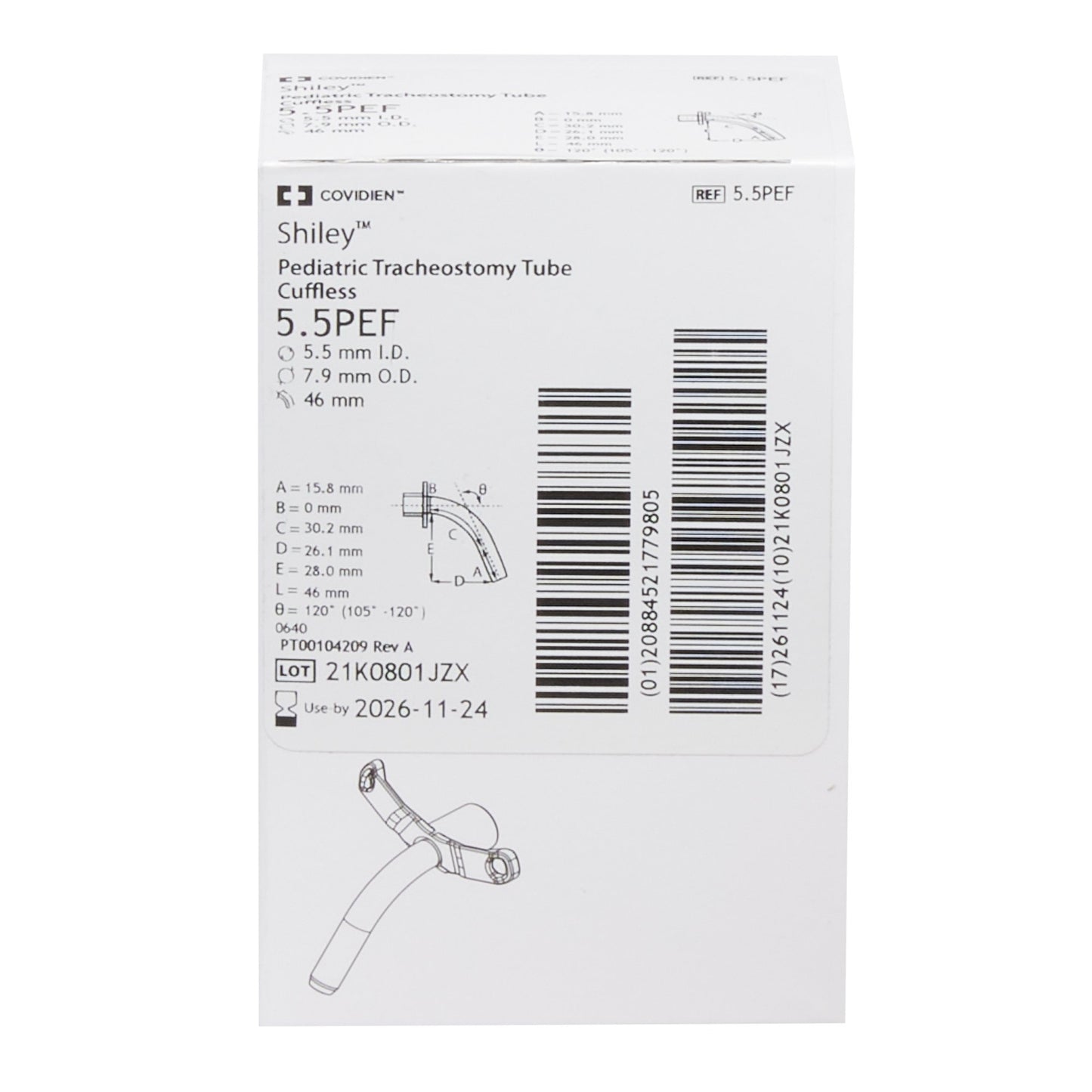 Uncuffed Tracheostomy Tube Shiley™ Size 5.5 Pediatric