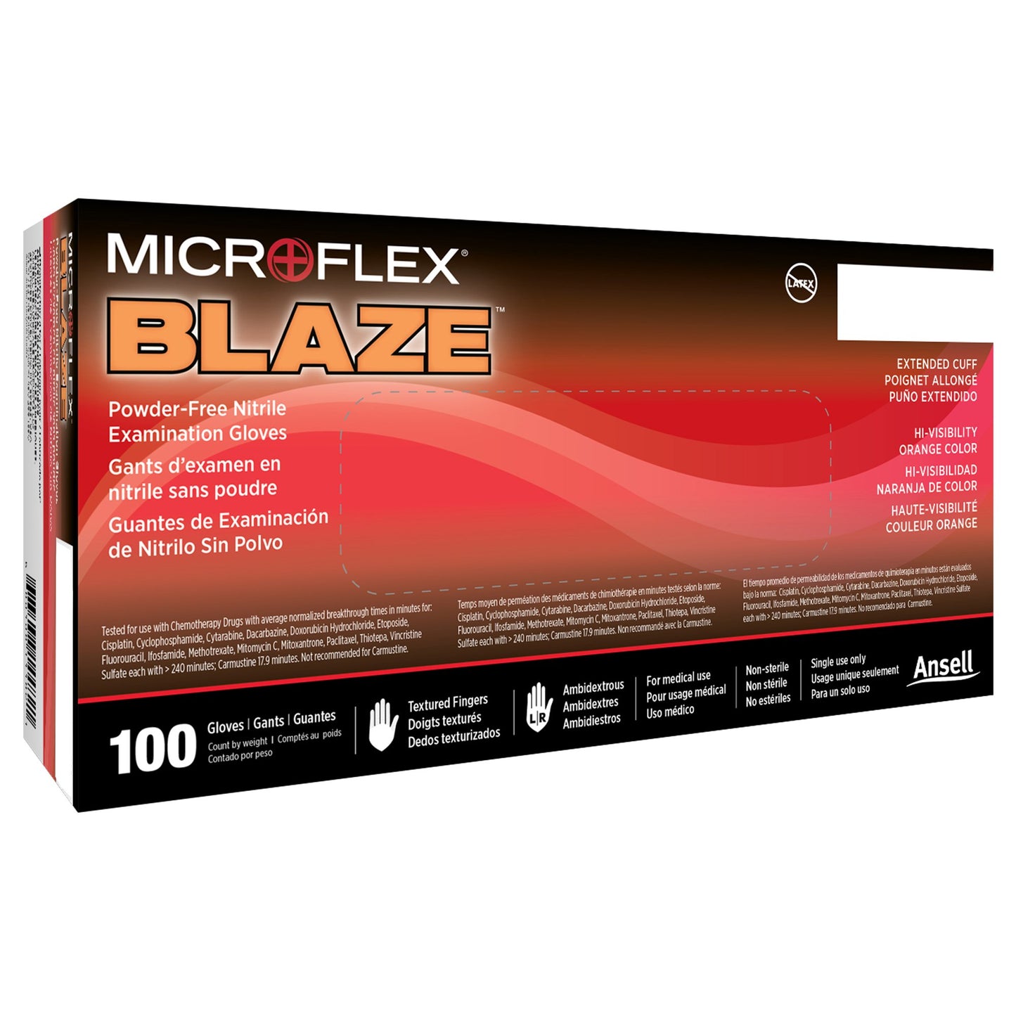 Microflex® Blaze® Nitrile Exam Glove, Large, Orange