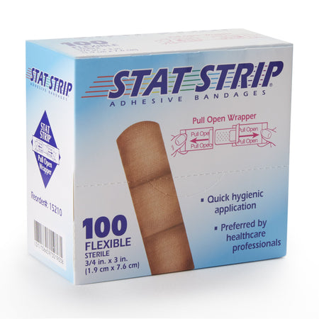 Dukal 15210 American White Cross Stat Strip Adhesive Strip, 3/4 x 3 Inch